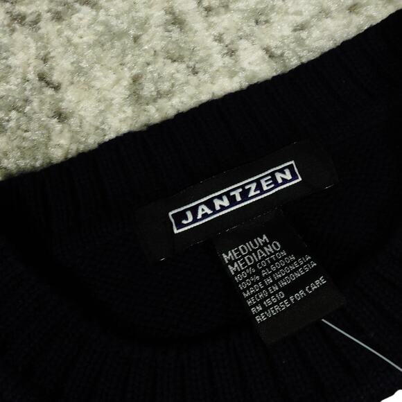 Jantzen Vintage Knit Cotton Sweater Geometric Striped Textured Y2K 90's New NWT - Picture 3 of 6